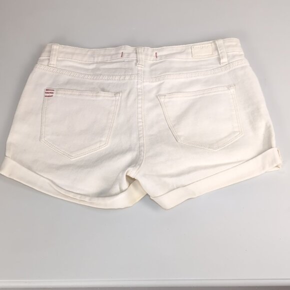 3/$20 BDG Urban Outfitters Mid Rise Shortie Shorts White Denim Jean Stretch - Picture 7 of 14